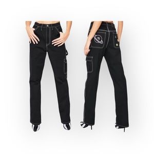 Rare: new Valfre ☻ Saturn Lightweight Cargo Pants Carpenter Jeans ☻ Black ☻︎ 26